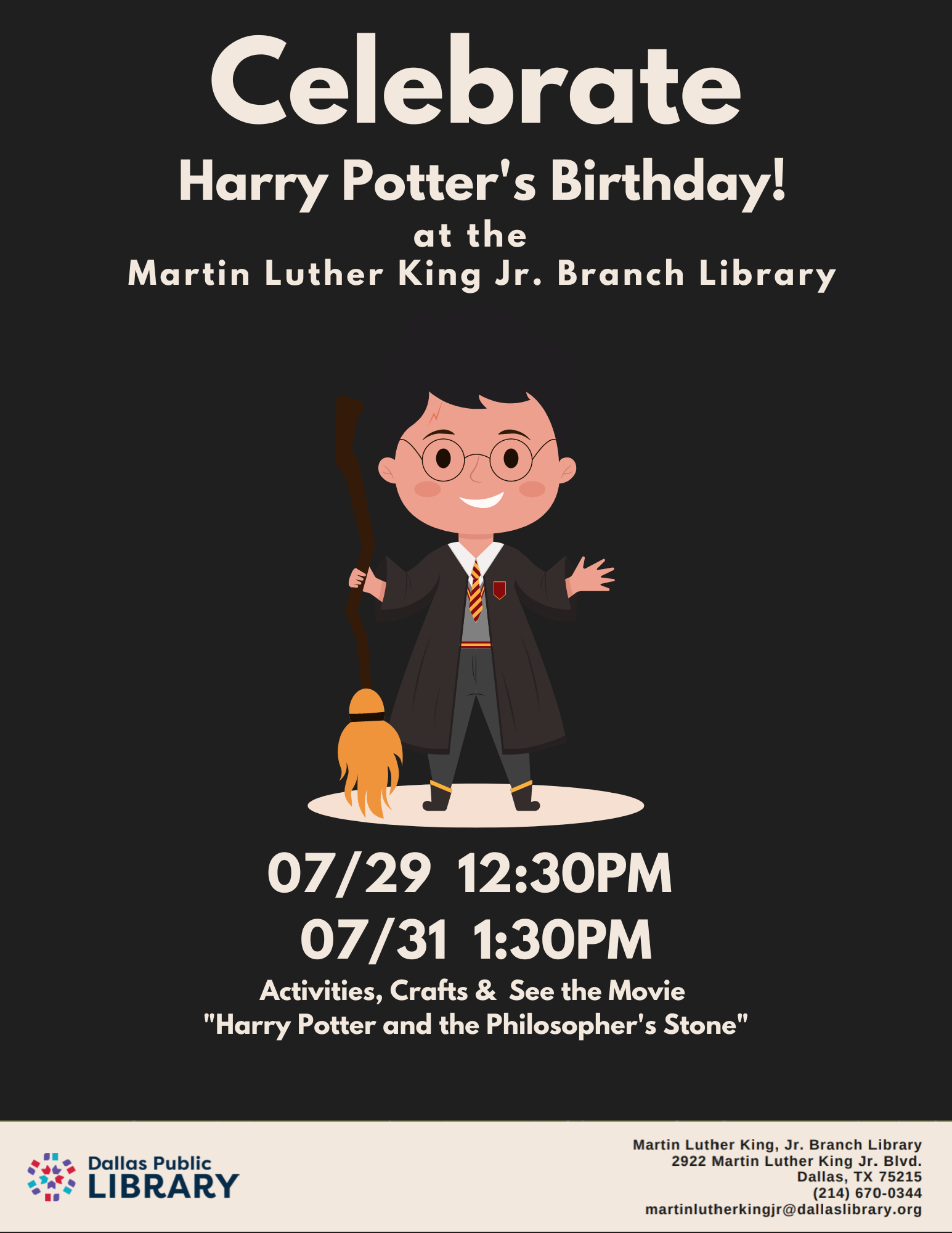 Harry Potter's Birthday Celebration Dallas Public Library